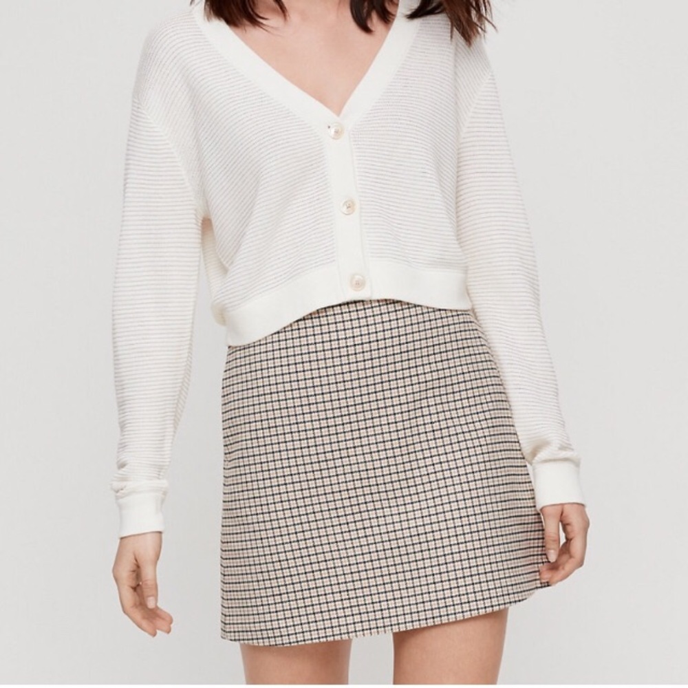 nwot Wilfred checkered mini skirt 00 xxs
